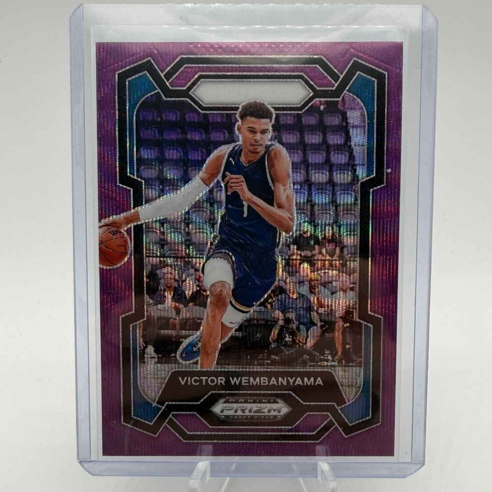 Victor Wembanyama 2024 Panini Prizm Draft Picks 99 Purple Prizm Basketball Card
